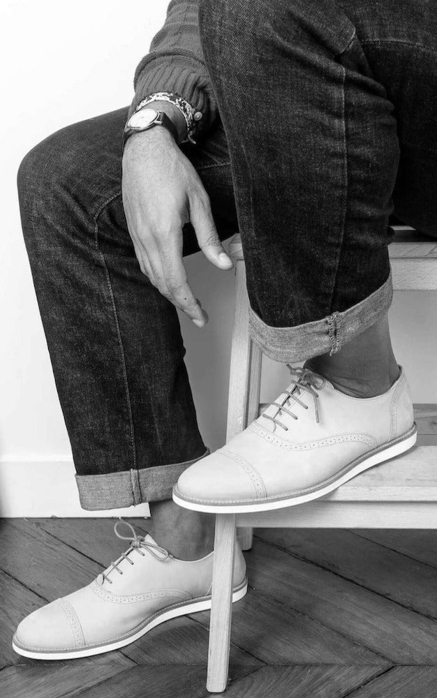 Miss Nude - Beige Leather Derbies Swivells Miss Nude - Beige Leather Derbies Swivells