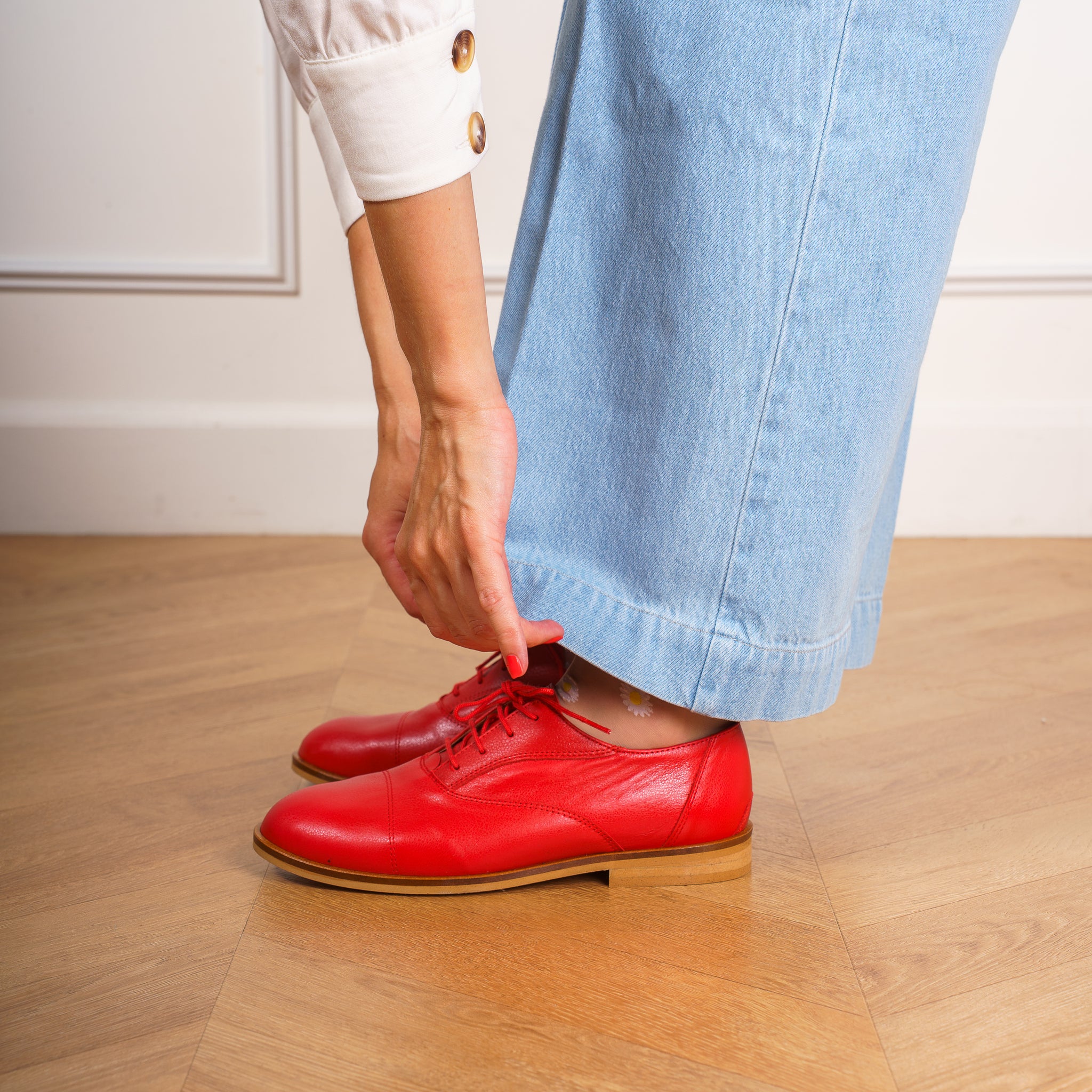 Marcel - Derbies Rouges en Cuir