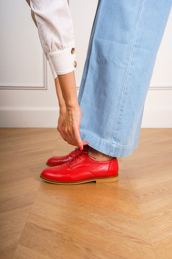 Marcel - Derbies Rouges en Cuir