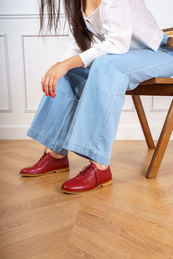 Leonard - Derbies Bordeaux en Cuir