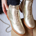 Chaussures Swing bottines dorées vegan de face