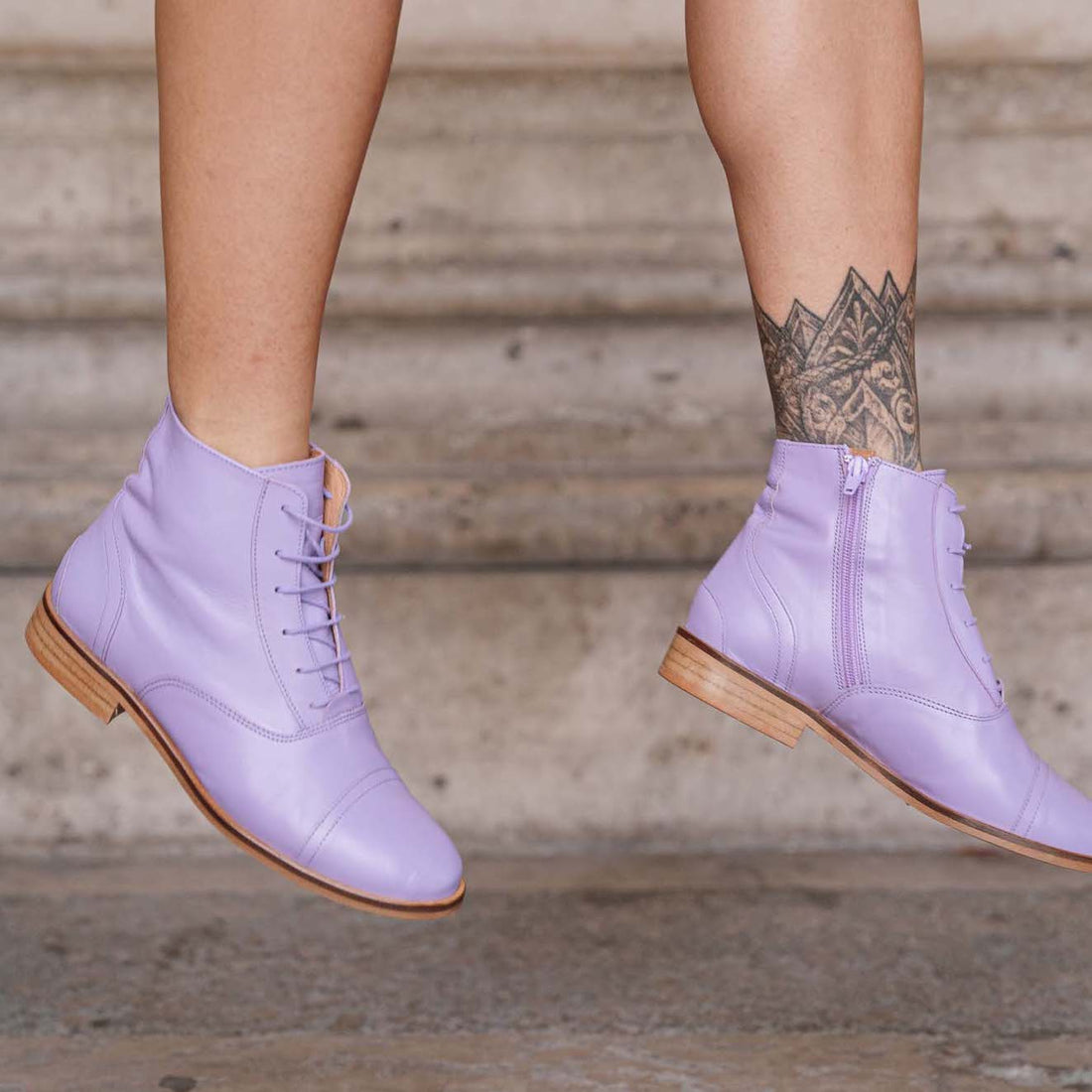 Chaussures Swing Bottines Lilas Cuir 1