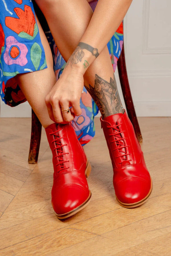 Mama Rubie - Red Leather Boots