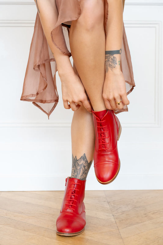 Chaussures Swing Bottines Rouges Cuir 1