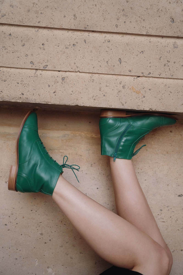 Mama Green - Pine Leather Boots