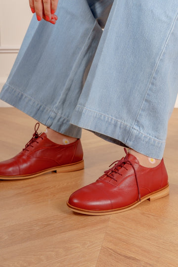 Leonard - Derbies Bordeaux en Cuir