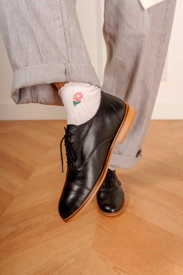 Elliot - Derbies Noires en Cuir