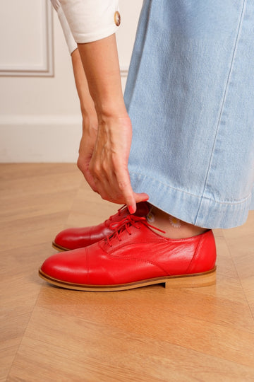 Marcel - Derbies Rouges en Cuir