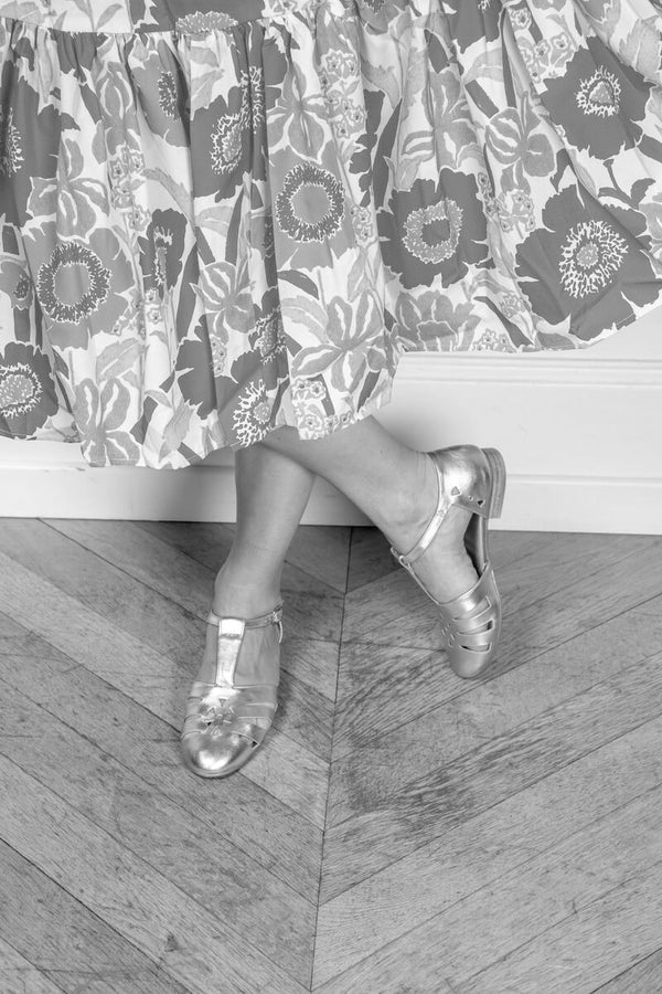 Kelly - Sandales Dorées en Cuir