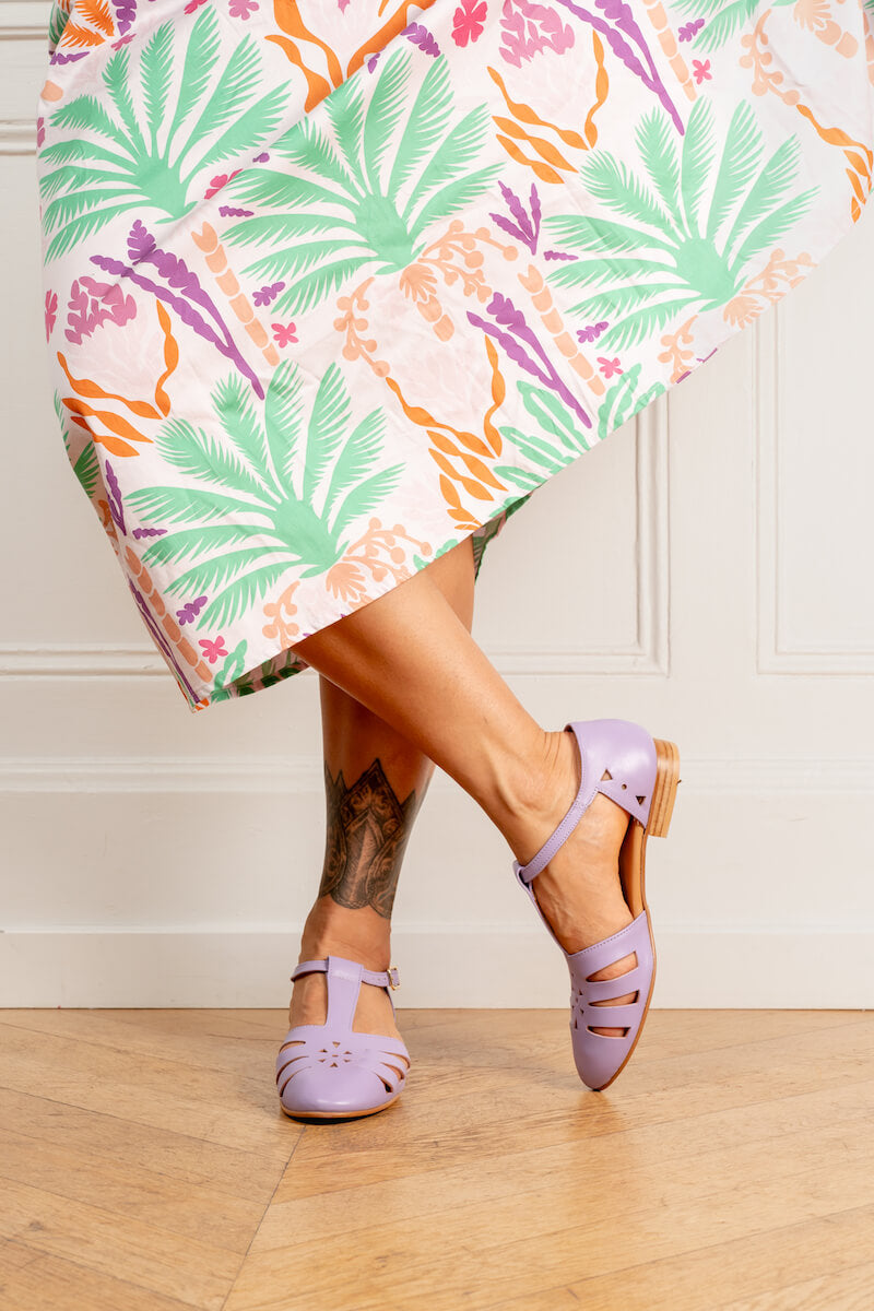 Carol - Lilac Leather Sandals