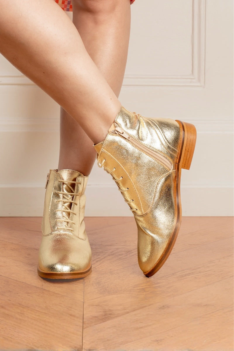 Suzanne - Vegan Goldene Stiefeletten