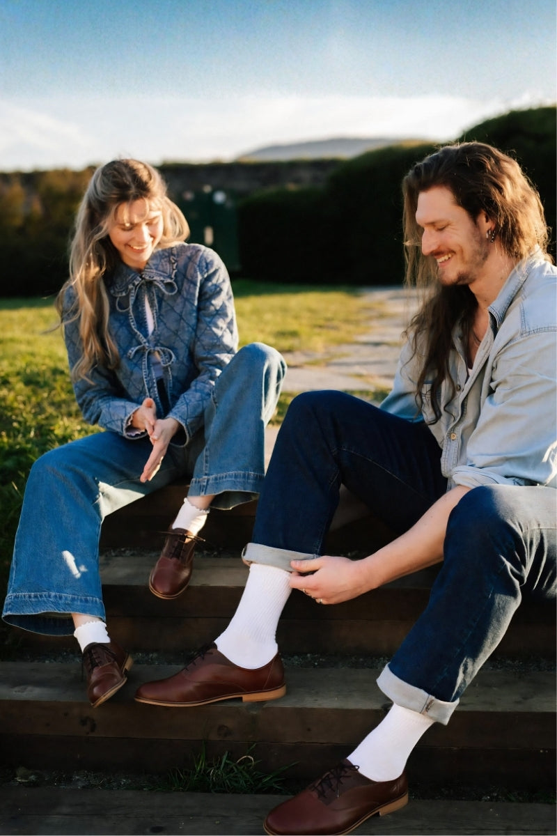 Ruben & Gunnhild in their Swivells shoes