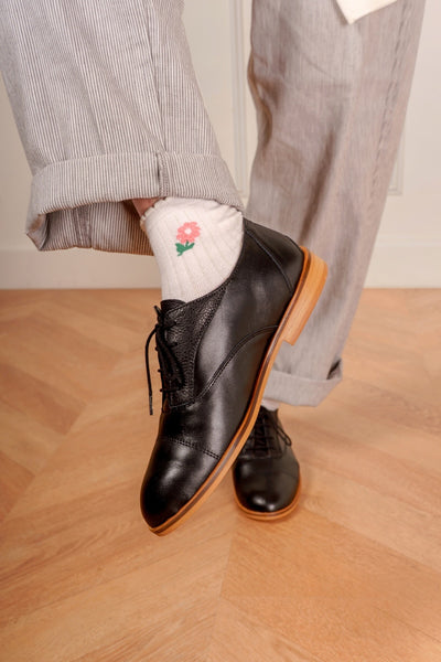 Elliot - Schwarze Derbys aus Leder