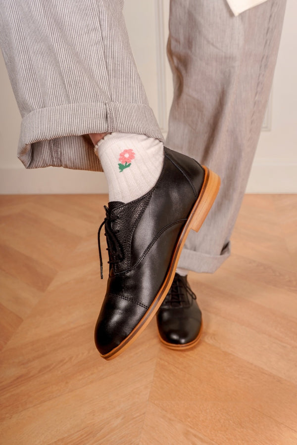 Elliot - Schwarze Derbys aus Leder