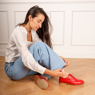 Chaussures swing cuir rouges