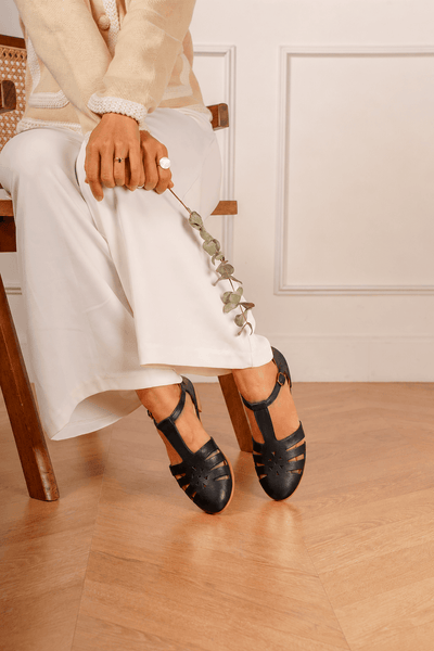 Joe - Schwarze Vegan-Sandalen