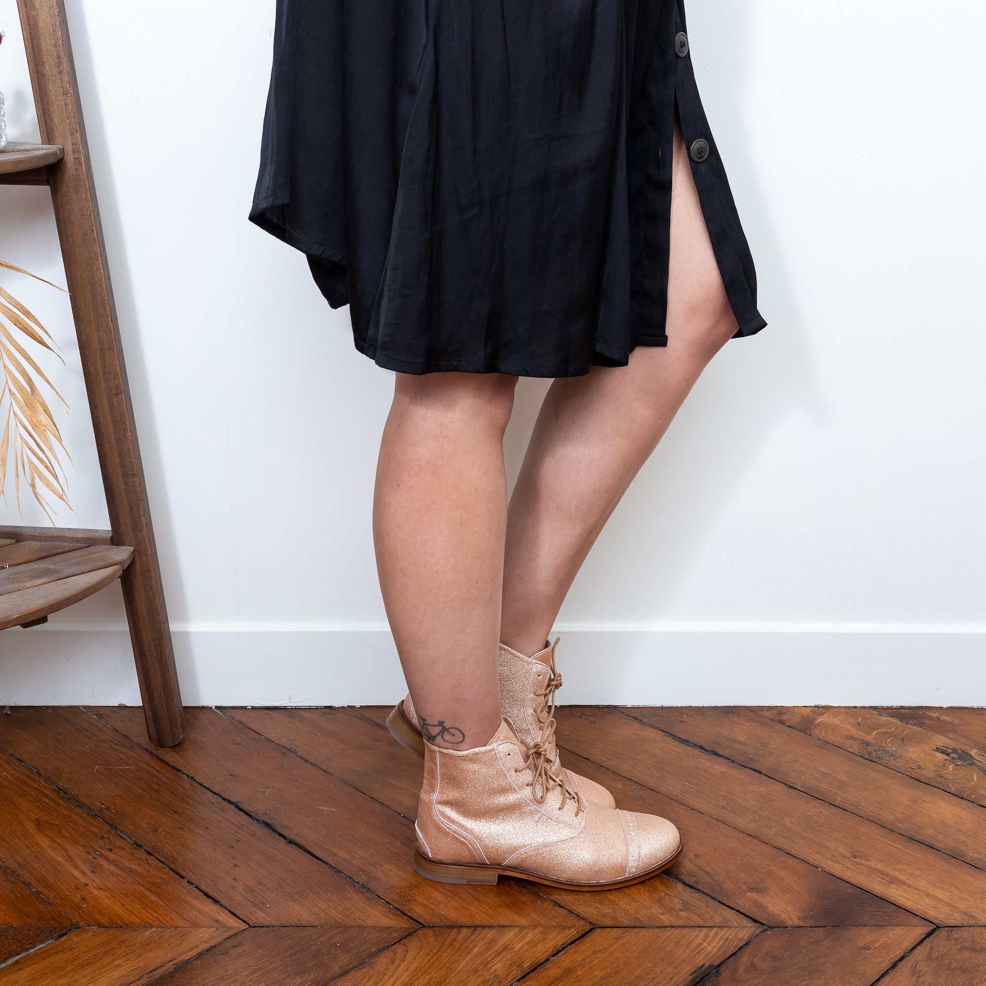 Chaussures Swing Bottines Paillettes Dorees Vegan 3